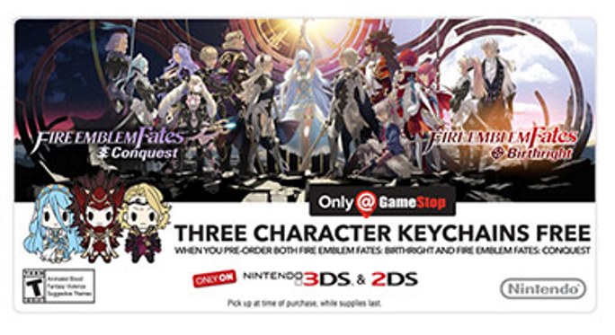 Pre Order Fire Emblem Fates At Gamestop Get Three Character Keychains Nintendo Everything