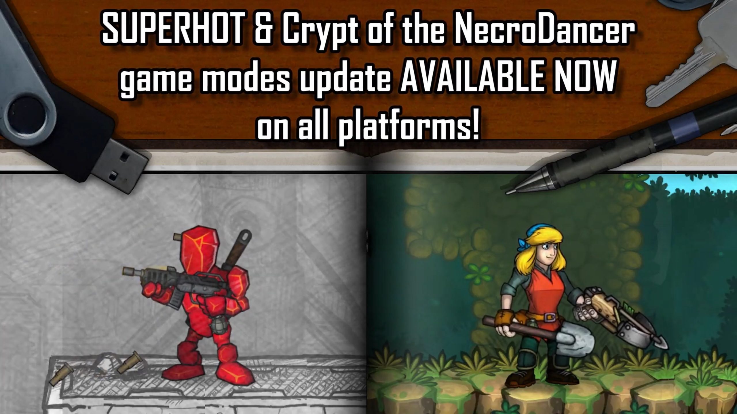 Fury Unleashed Update Adds Crypt Of The Necrodancer And Superhot Guest Appearances Nintendo Everything