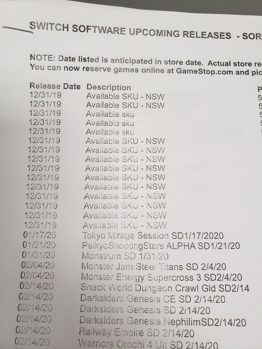 12 new Nintendo Switch software SKUs were recently added to GameStop's