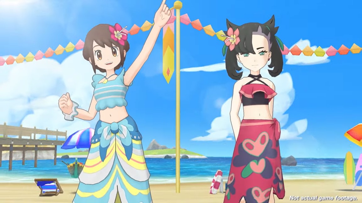 Pokemon Masters EX - Gloria and Marnie summer outfits trailer