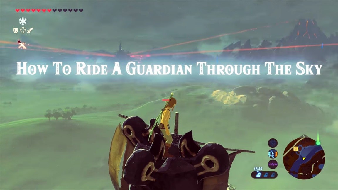 Video Riding A Guardian Through The Sky In Zelda Breath Of The Wild