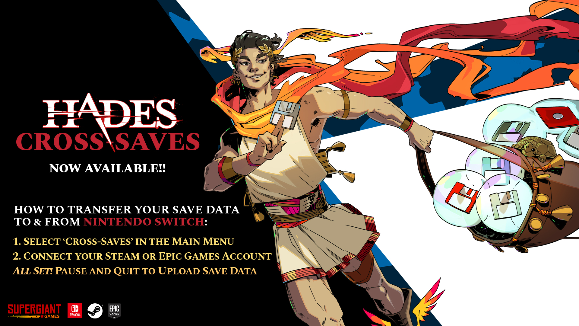 Hades update out now on Switch (version 1.0.37119), cross-saves with PC live