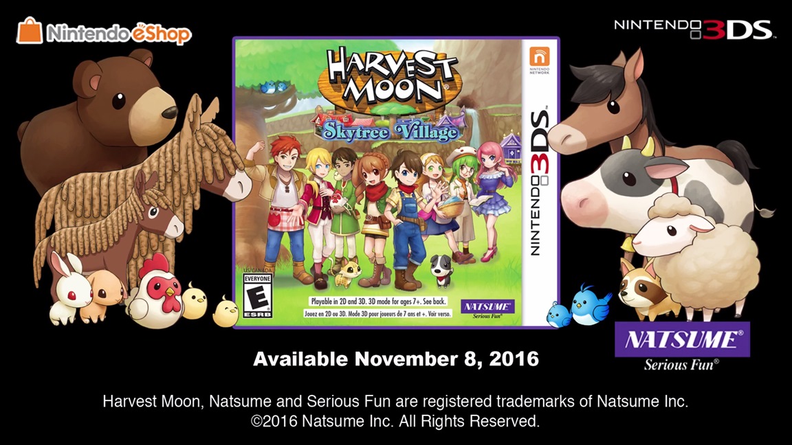 Harvest Moon: Skytree Village set for November 8 launch in North