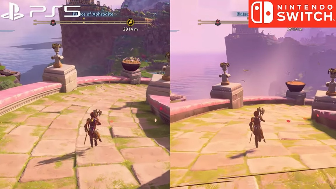 Immortals Fenyx Rising Switch gameplay, Switch vs. PS5 comparison