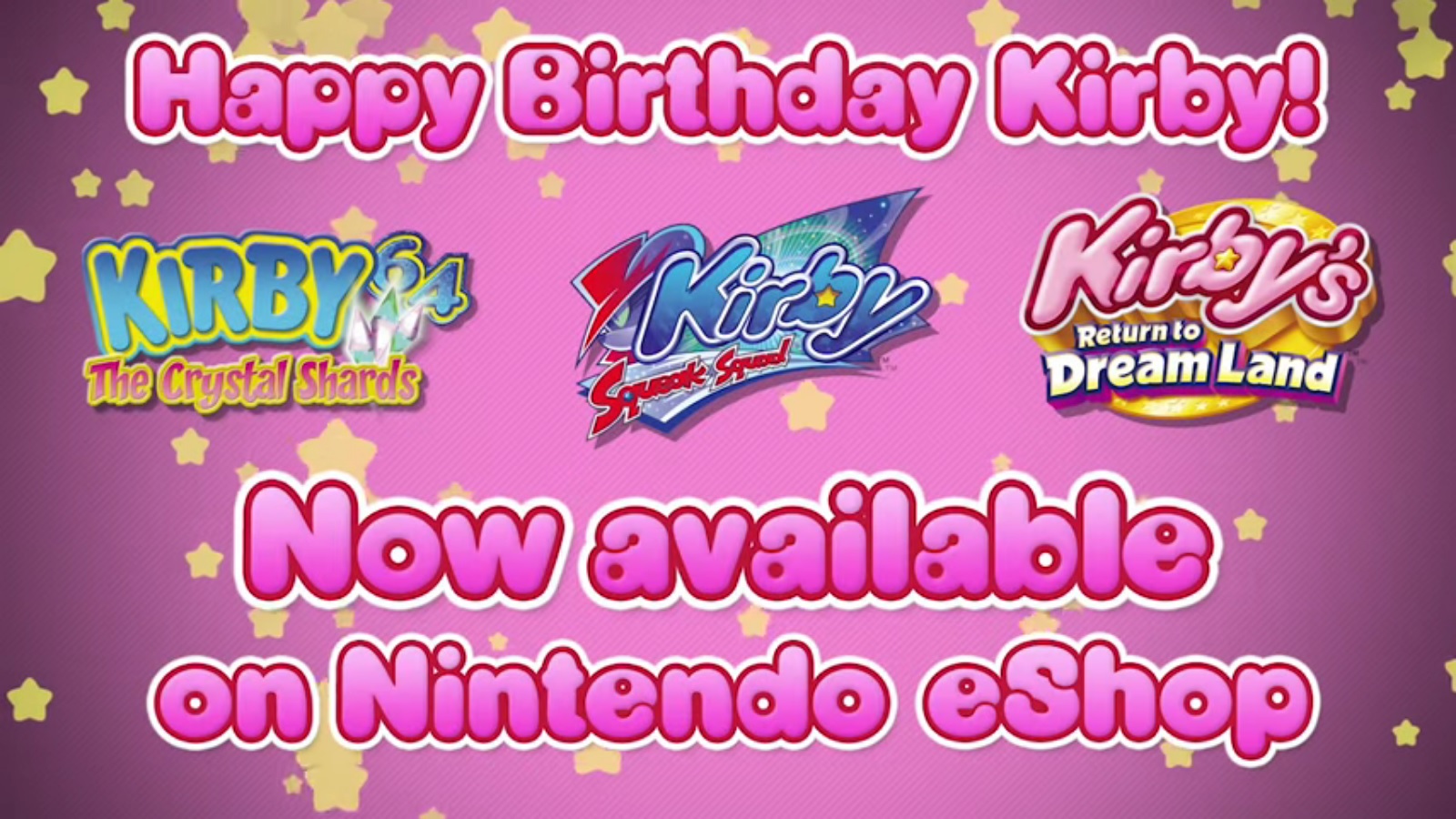 Trailer for Kirby Squeak Squad, Kirby's Return to Dream Land, and Kirby 64 on  the Wii U eShop