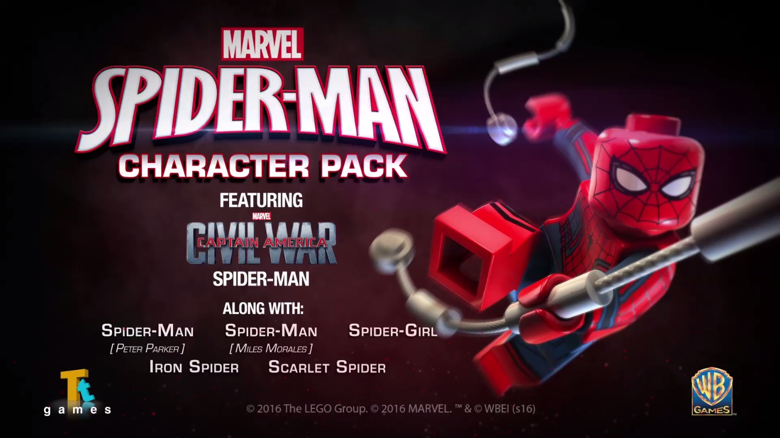 Spider-Man Character Pack out today for LEGO Marvel's Avengers