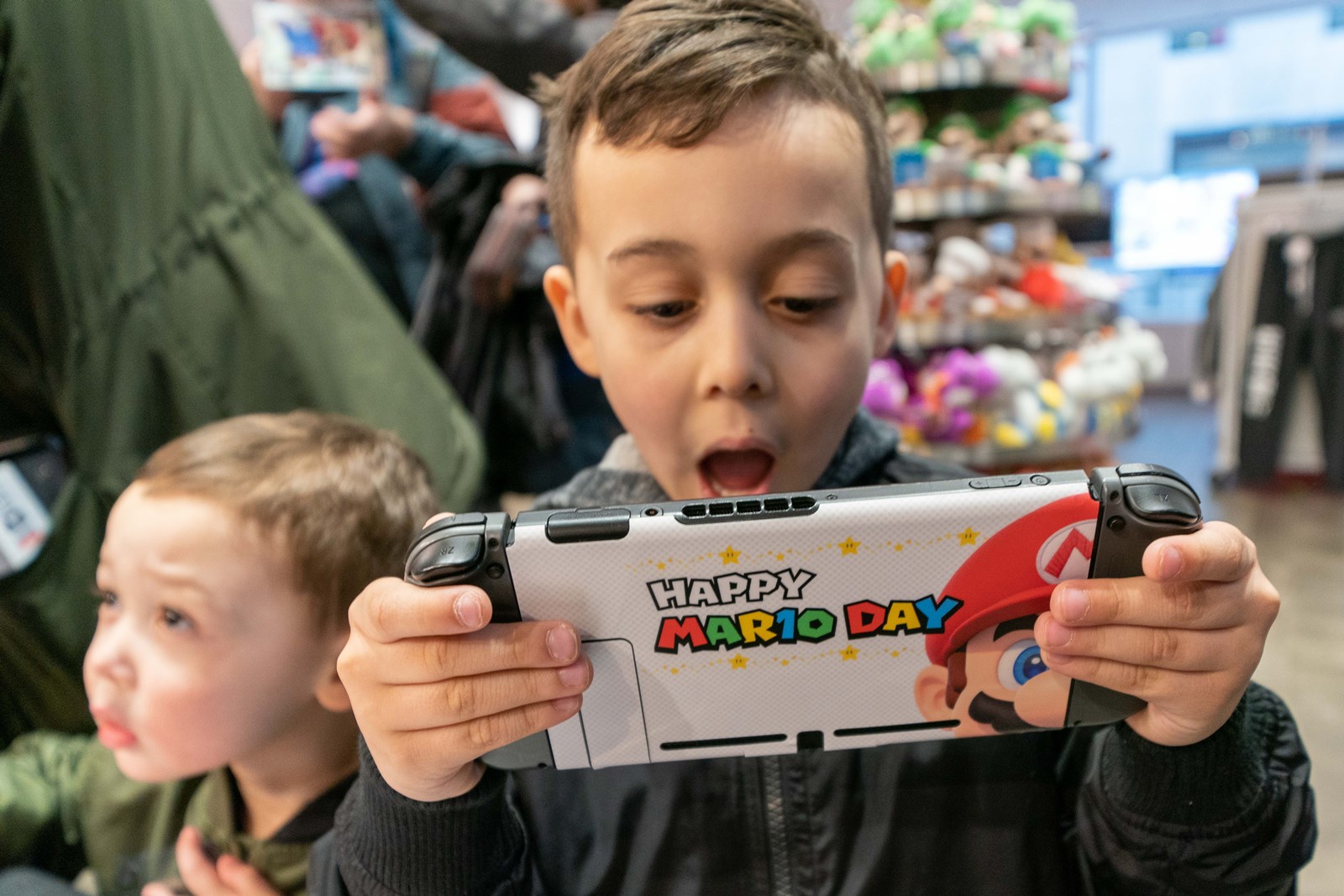 Photos of the Mario Day event at Nintendo NY