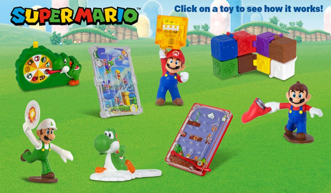 New wave of Super Mario toys available from McDonald's Happy Meals in