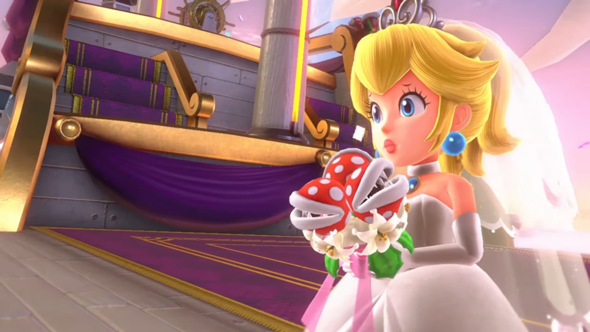 A Closer Look At Peachs Wedding Bouquet In Super Mario Odyssey Nintendo Everything 