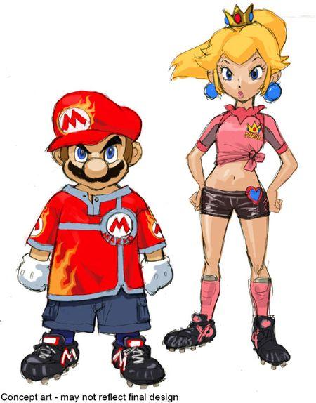 Mario And Peach Concept Art From Super Mario Strikers Nintendo Everything