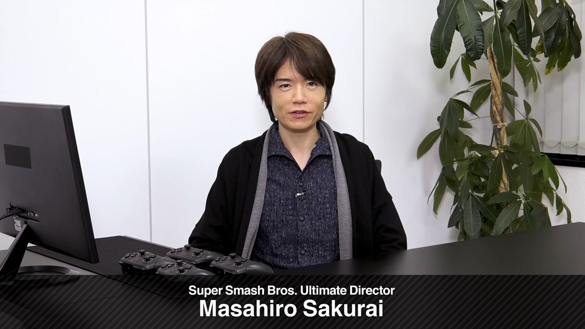 Sakurai kijkt terug op de onthulling van de Smash Bros.-jager.  Wii U / 3DS