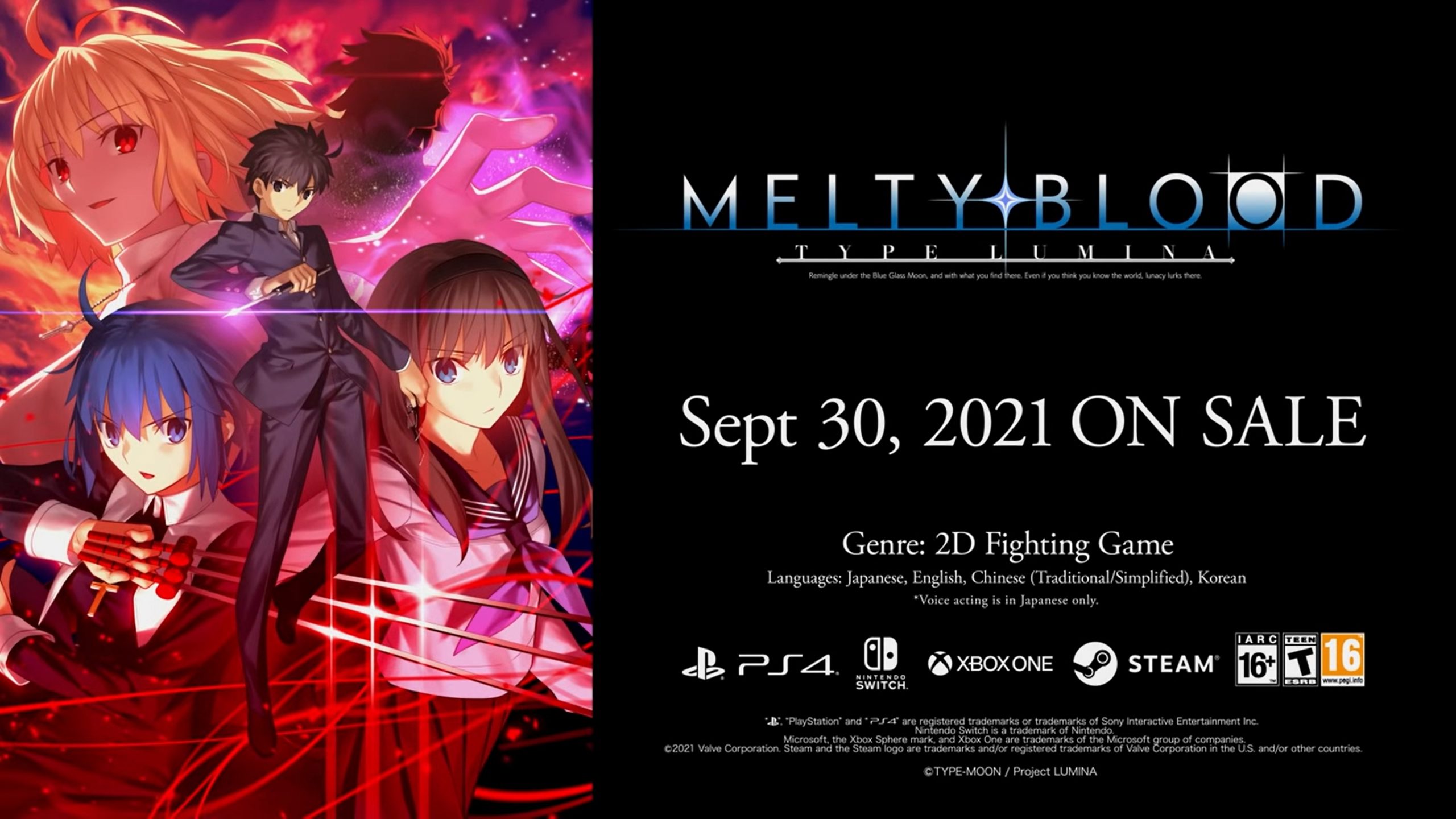 Melty Blood Type Lumina Reveals Hisui And Kohaku Game Launches September 30 New Trailer