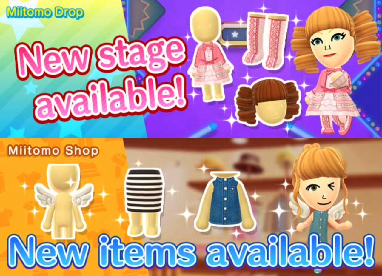 Miitomo New Miitomo Drop Stage And Items 5 4 17 Nintendo Everything