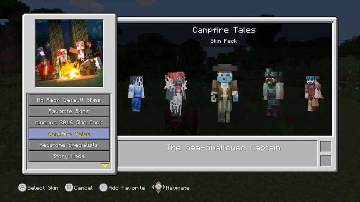 Video A Look At The Minecraft Wii U Edition Campfire Tales Skin Pack Nintendo Everything