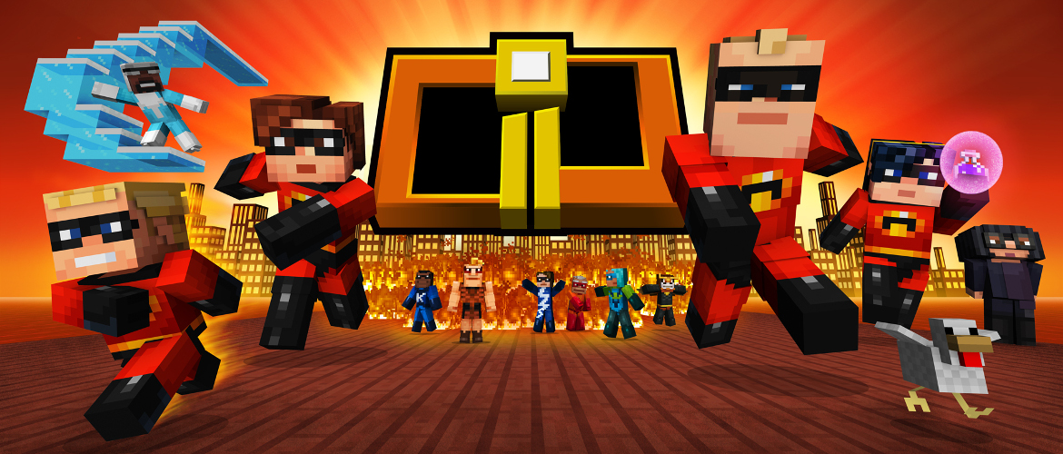 incredibles 2 minecraft poster