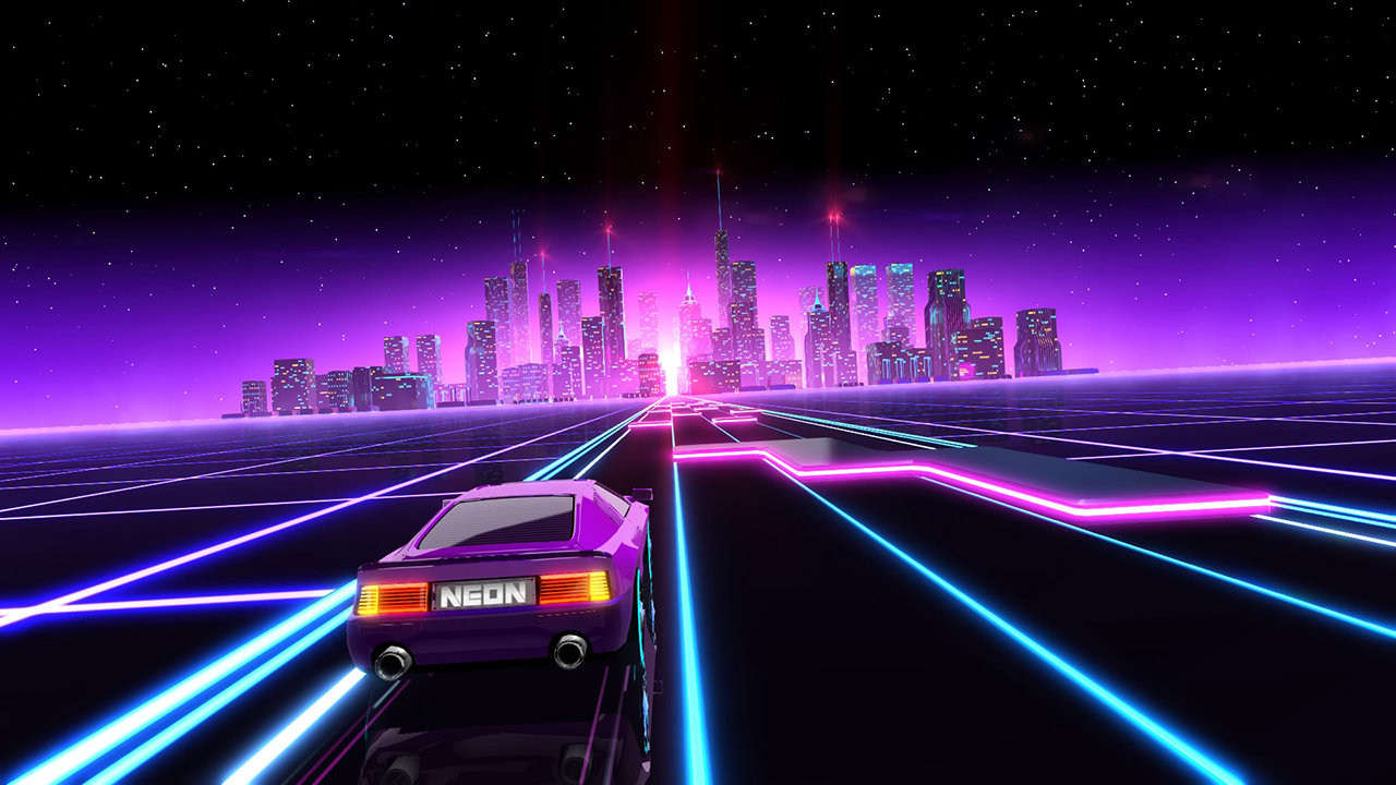 neon drive destory arcade machine