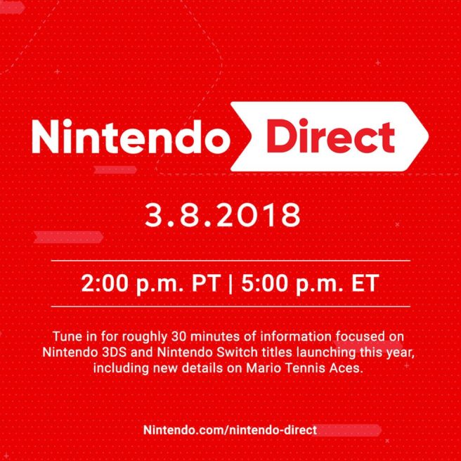 Nintendo Direct announced for March 8