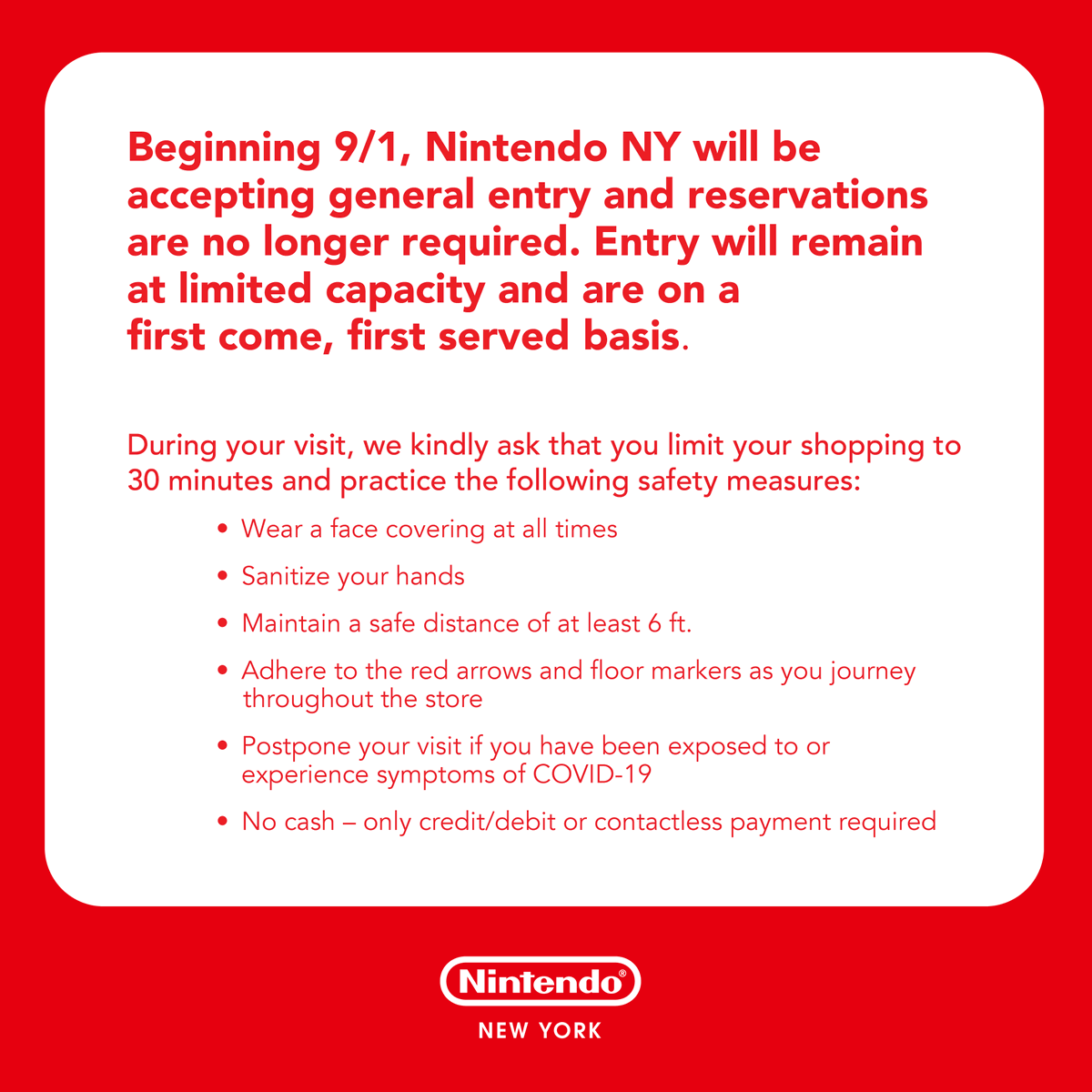 Nintendo NYC No Longer Requires Reservations To Enter