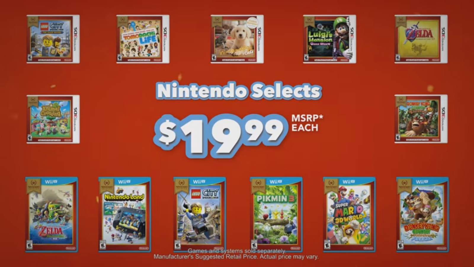 Nintendo Selects, Nintendo Selects, Games