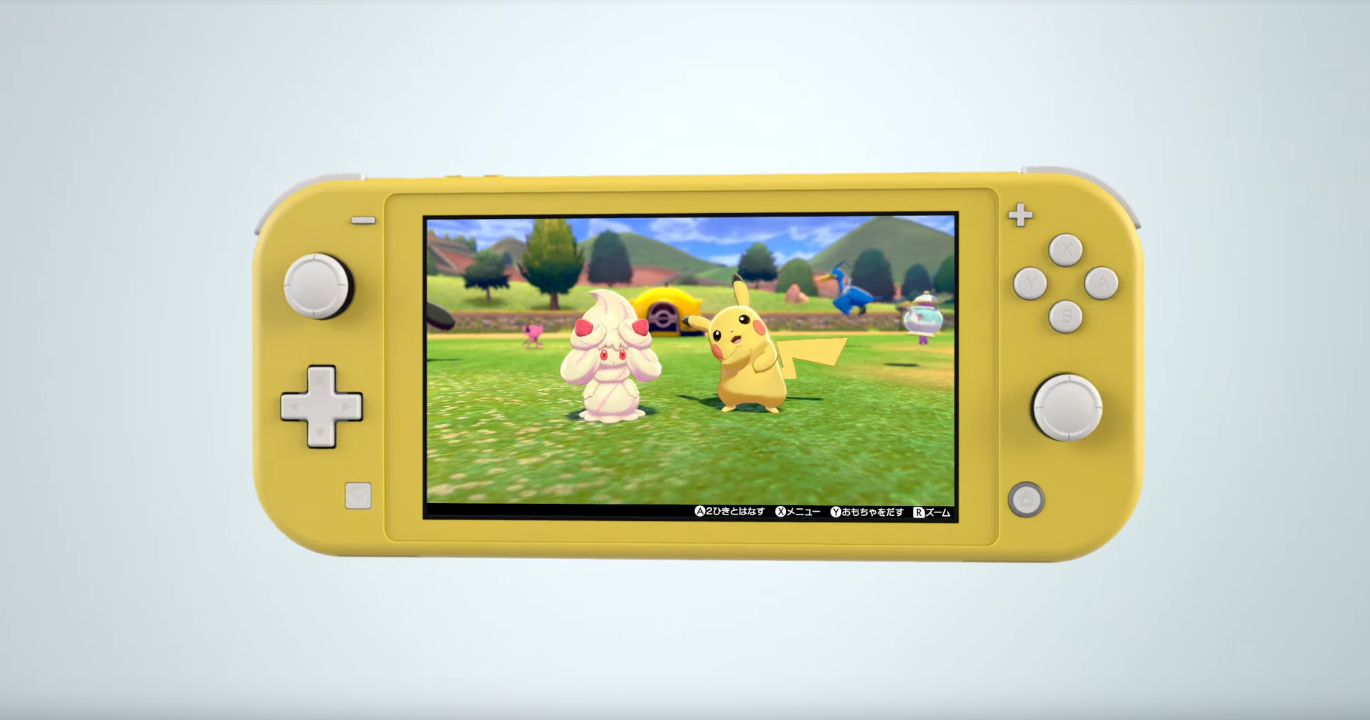 nintendo switch lite with pokemon sword