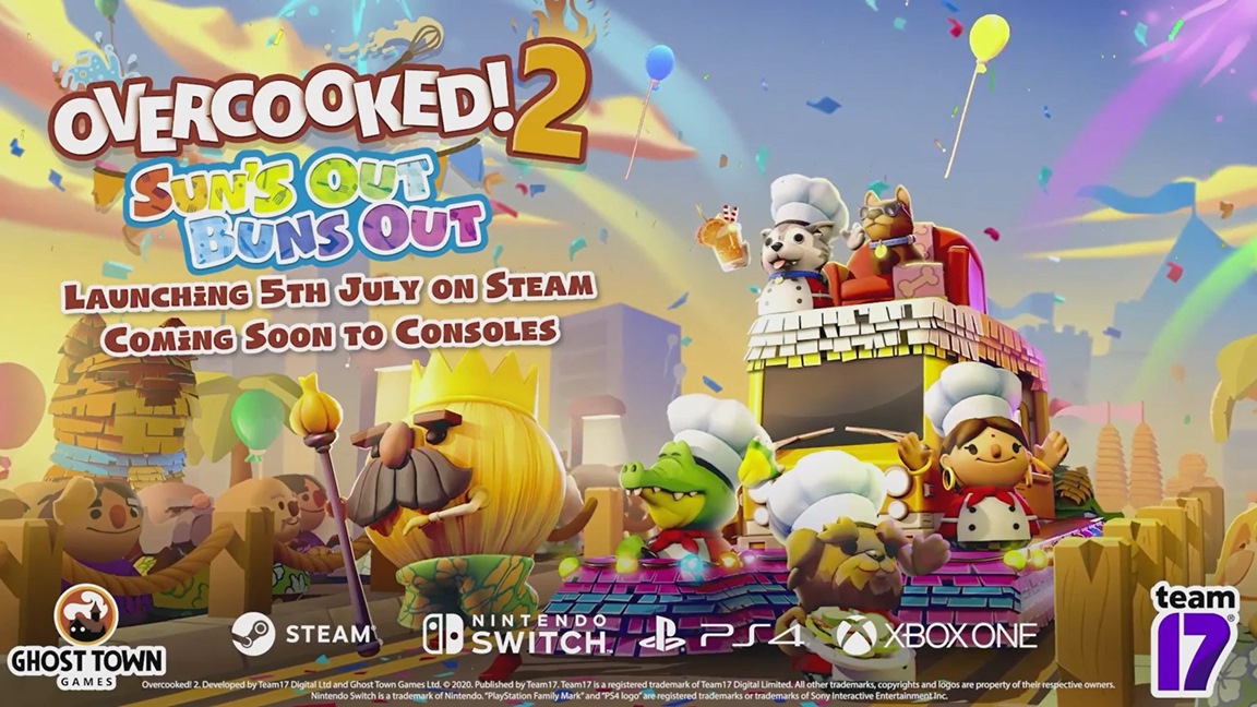 Overcooked 2 new seasonal DLC Suns's Out Buns Out hits PC on July 5