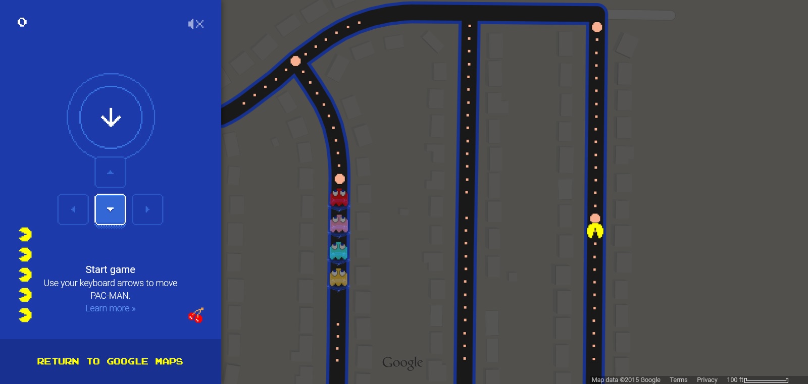 best cities pac man google maps