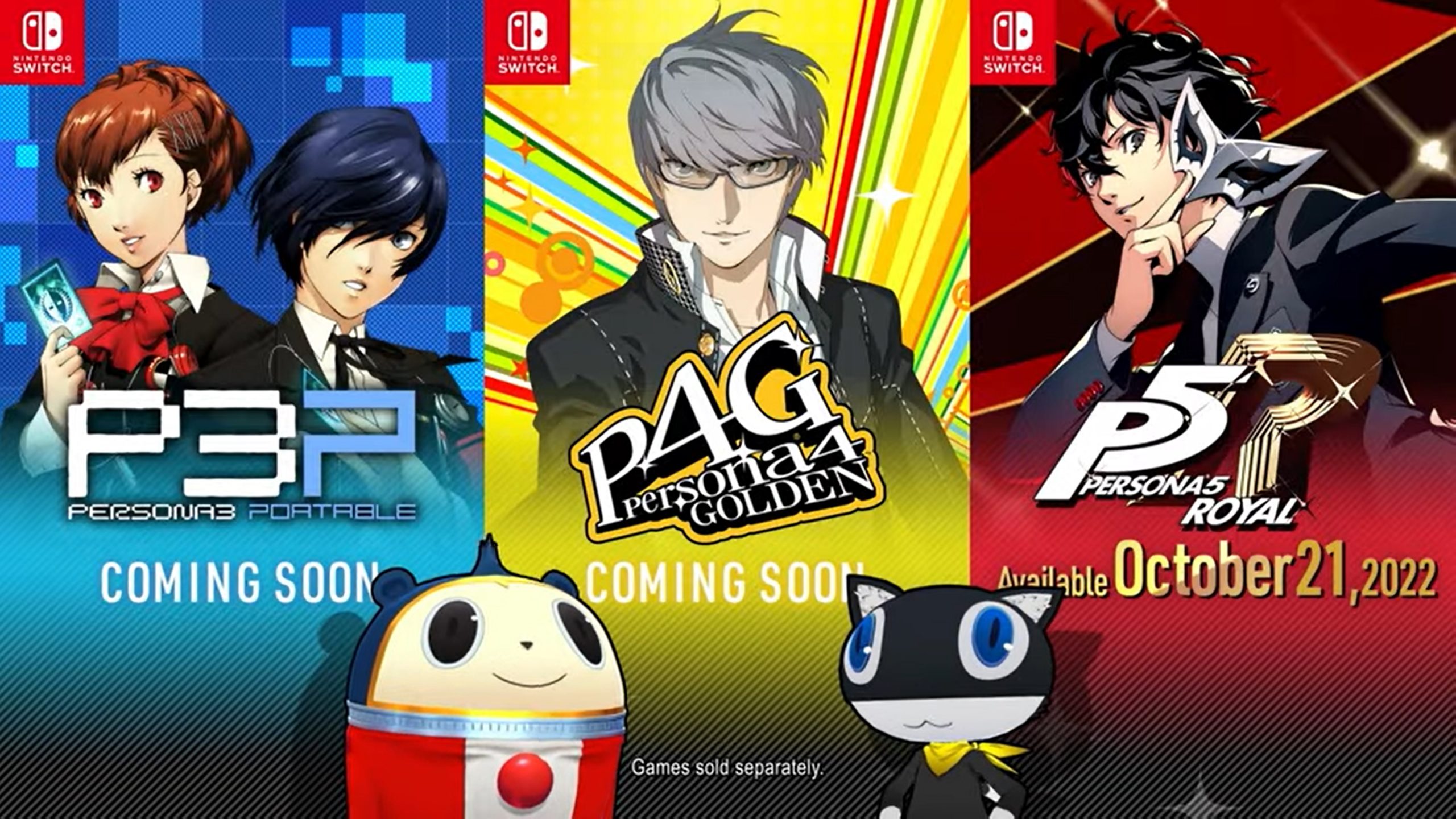 Persona 5 Royal, Persona 4 Golden, Persona 3 Portable coming to Switch