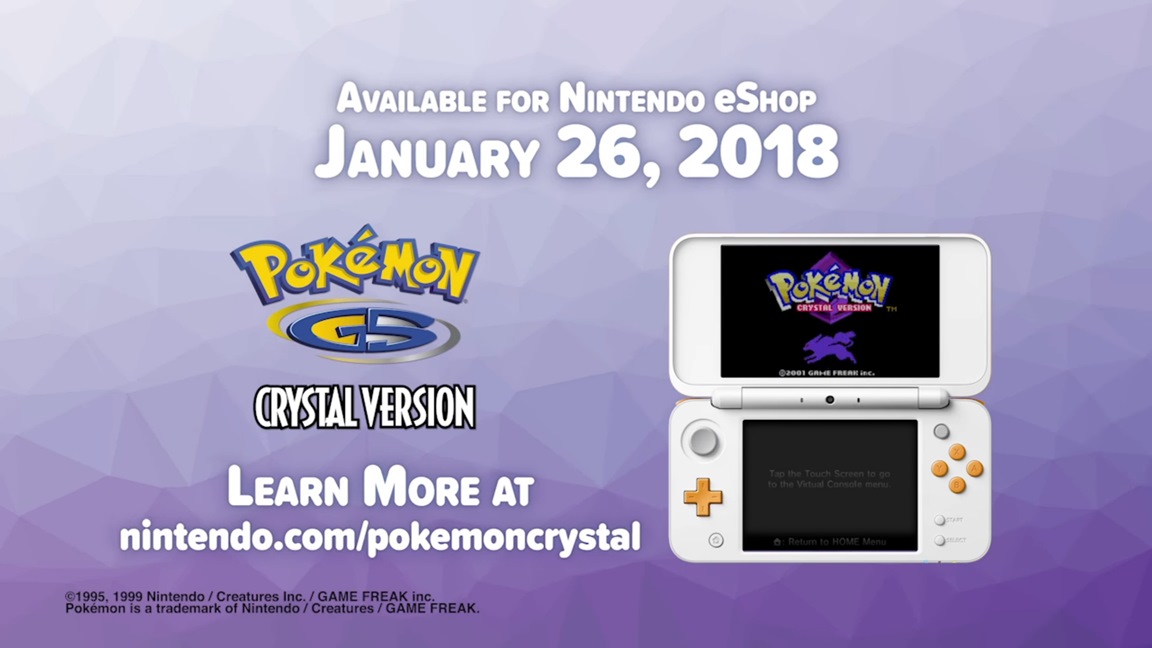 Pokemon Crystal Announced For The 3ds Virtual Console Out On January 26 Nintendo Everything