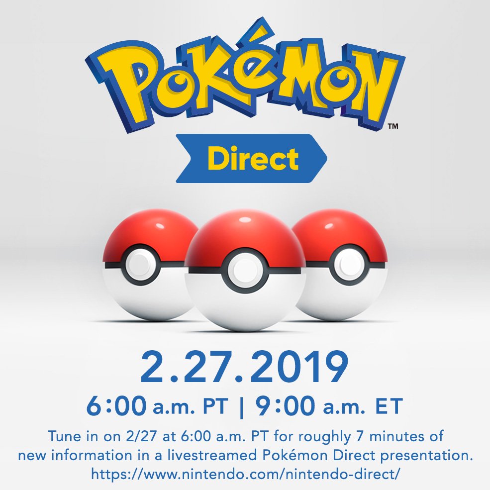 Pokemon Direct announced for February 27