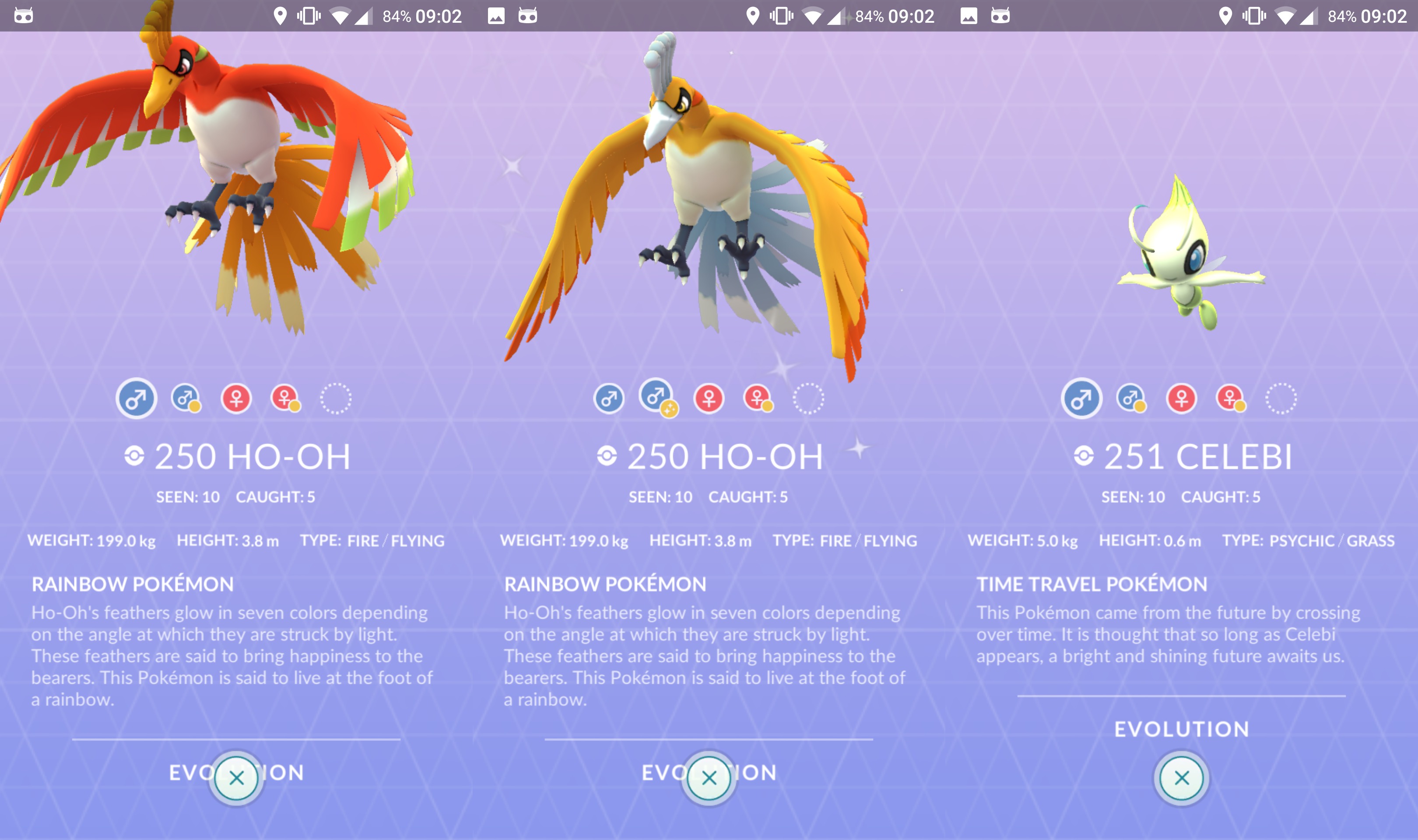 Ho Oh Evolution