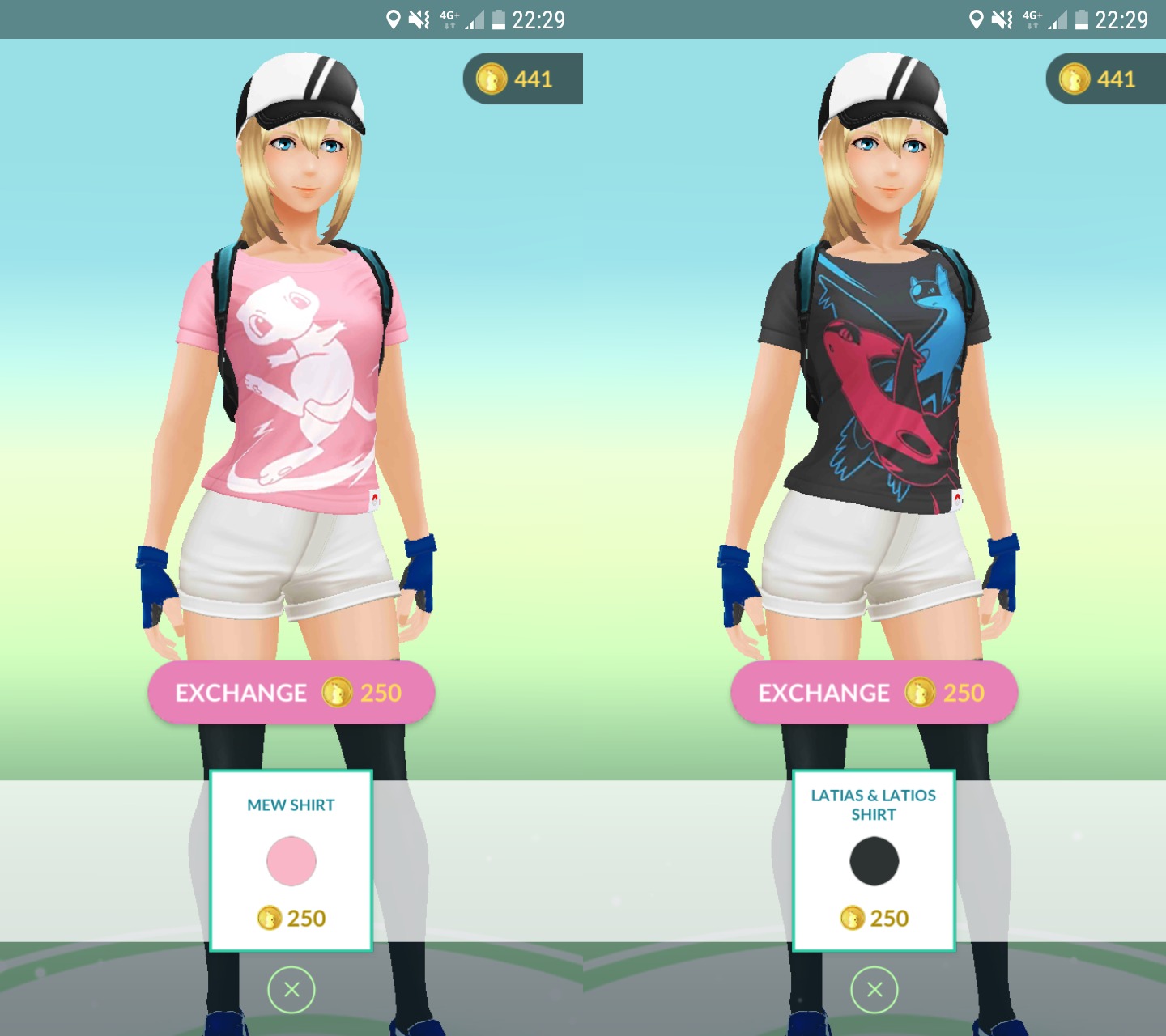 Pokémon GO - Mew / Latios and Latias - T-Shirts added to the in-game Shop 