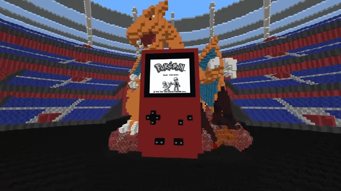 Майнкрафт карта pokemon red