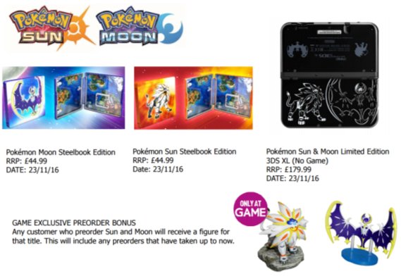 pokemon sun and moon 3ds xl preorder