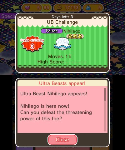 Ultra Challenge de Nihilego em Pokémon Shuffle e Atualização de