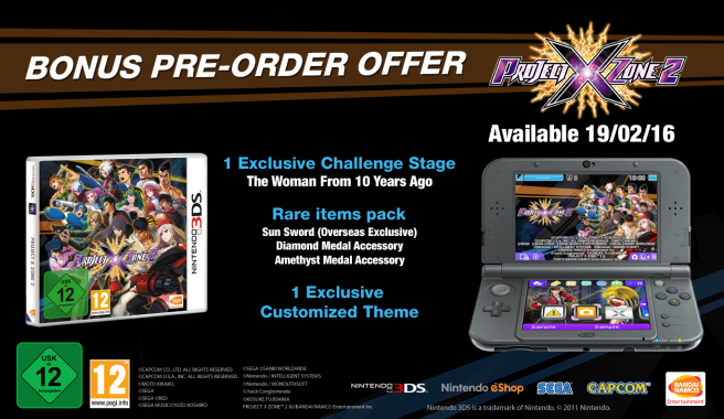 Project X Zone 2 pre-order bonuses also planned for Europe