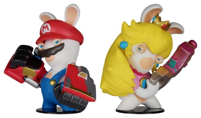 rabbid mario rabbid melocotón estatuilla