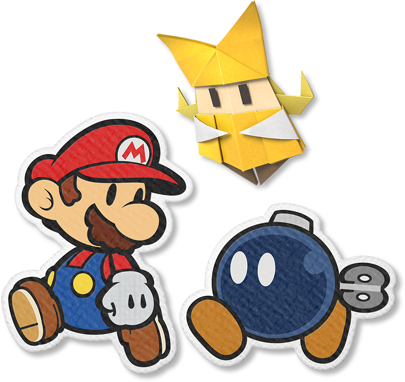 Paper Mario The Origami King battle system footage, lots of art
