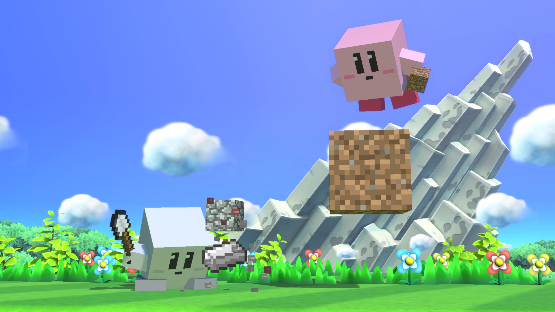 What if Kirby inhales Minecraft Steve in Kirby and the Forgotten Land? 