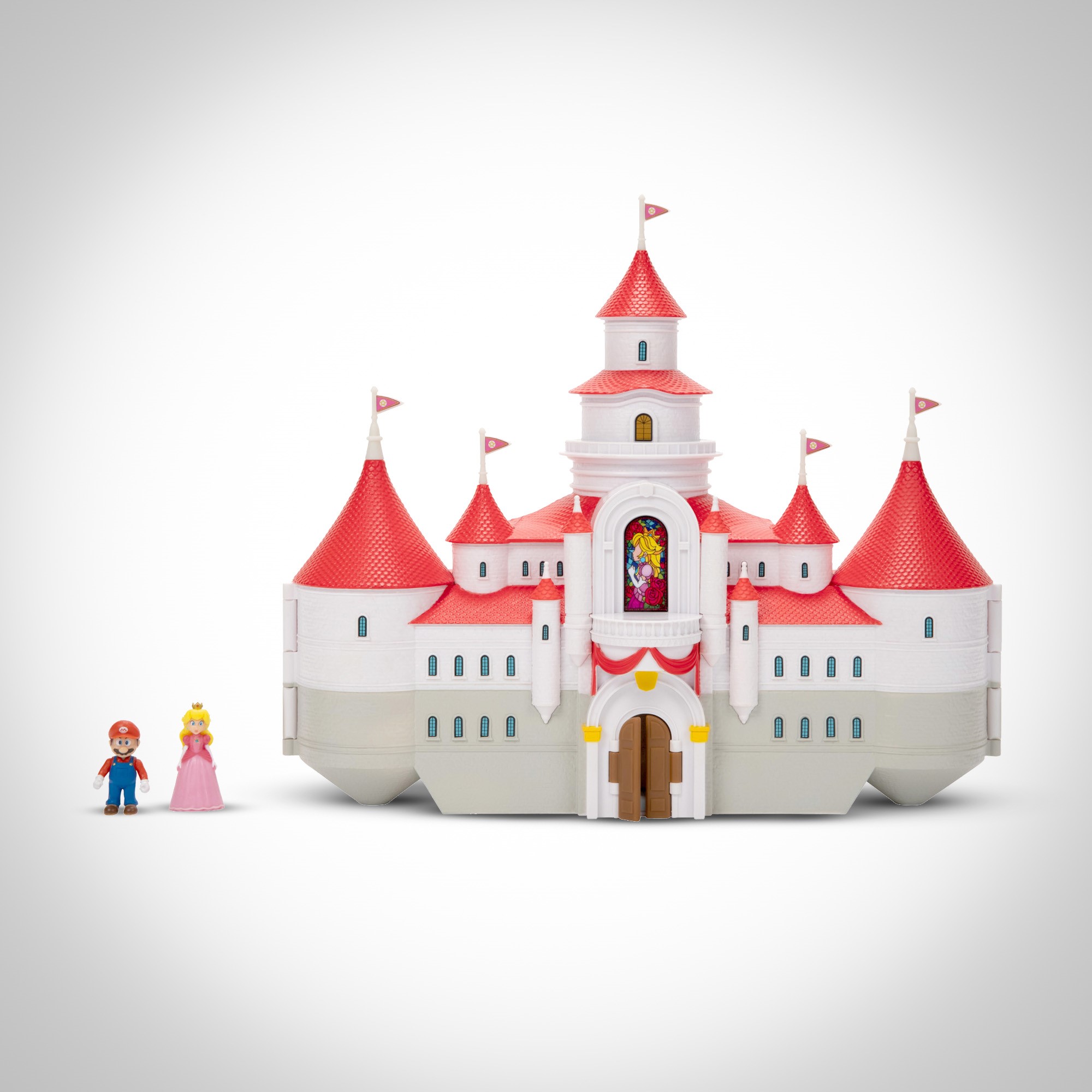  The Super Mario Bros. Movie – Mushroom Kingdom Castle Playset  with Mini 1.25” Mario and Princess Peach Figures : Toys & Games