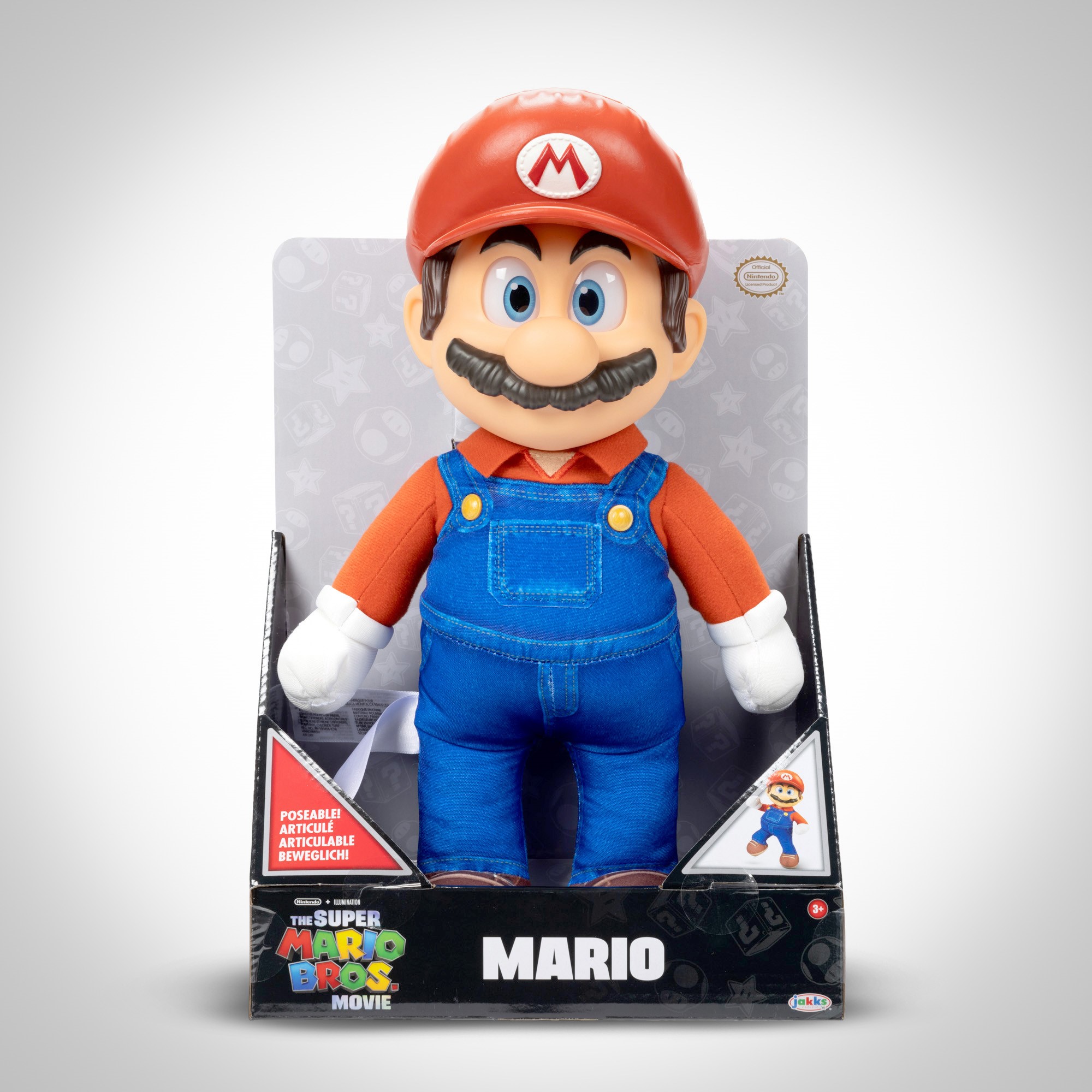 The Super Mario Bros Movie Mario & Luigi 2023 Poseable Plush Figure New