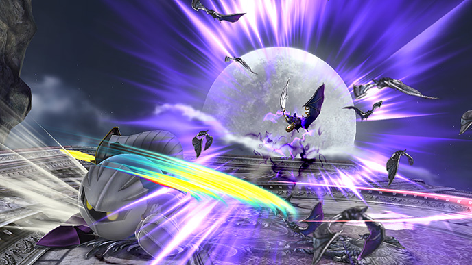 Screenshots of Bayonetta and Corrin in Smash Bros., including first 3DS  images