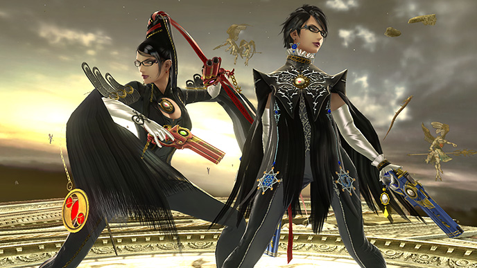 Screenshots of Bayonetta and Corrin in Smash Bros., including first 3DS  images