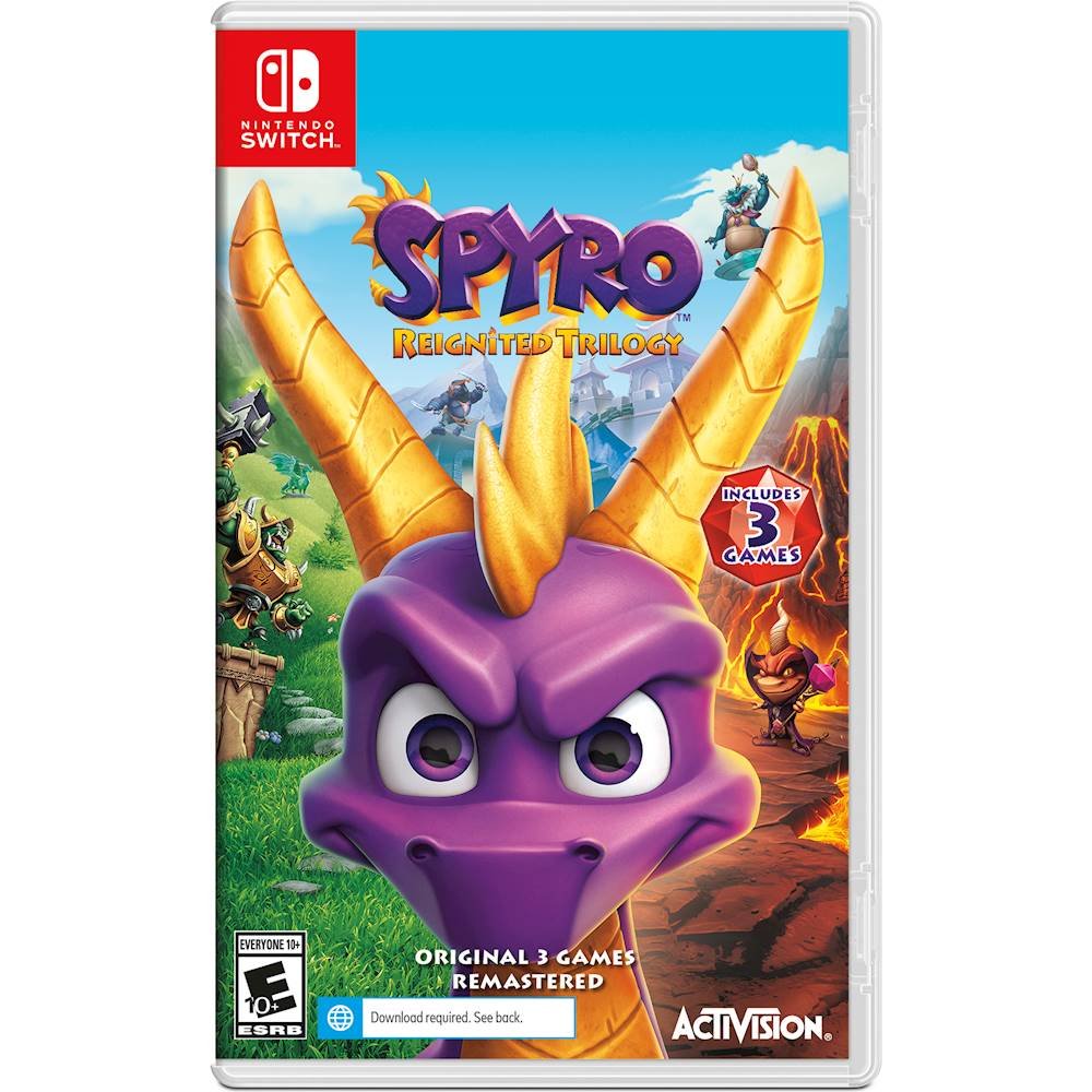 Spyro Reignited Trilogy Switch boxart, download required - Nintendo