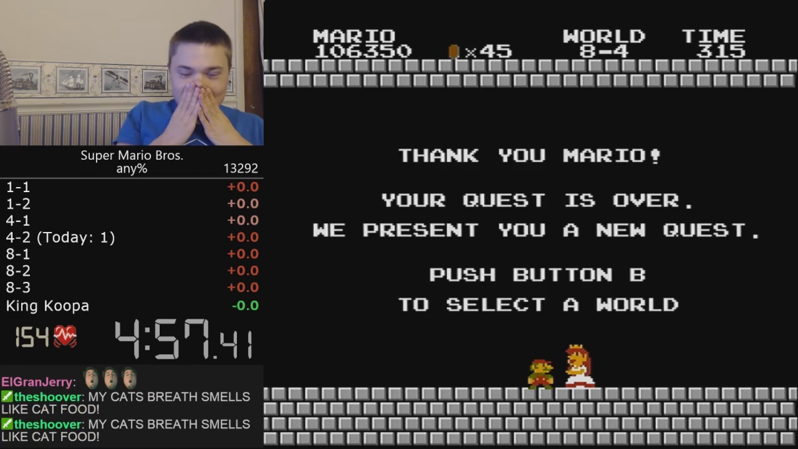 world record for wanted on super mario bros