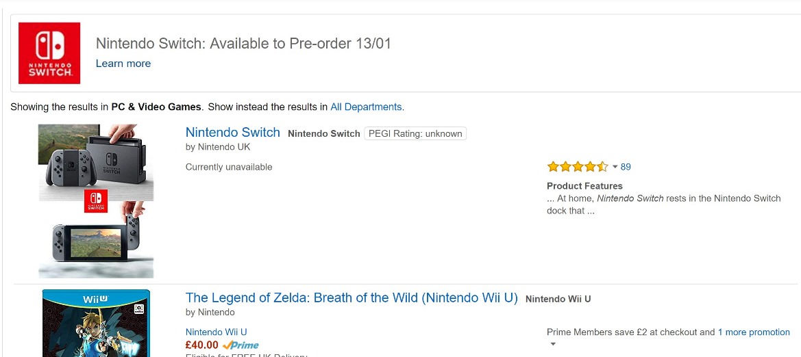 amazon wii switch