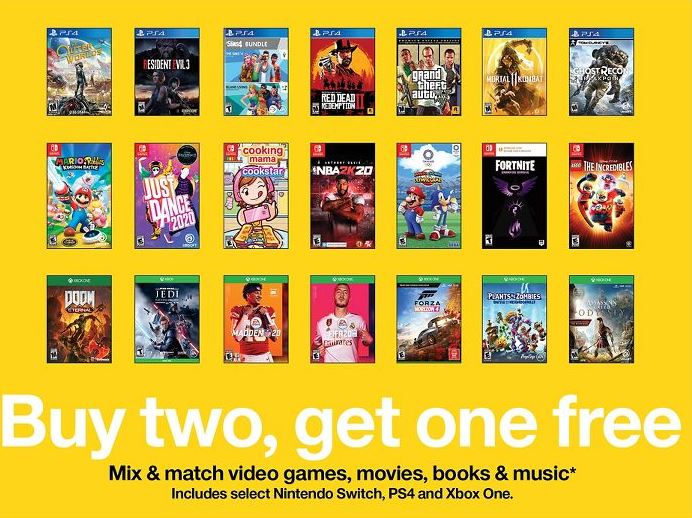 target buy 1 get 1 free video games