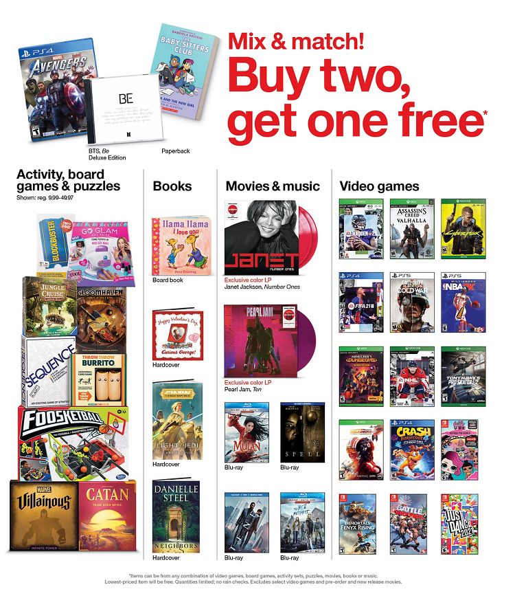 Target buy 2 get deals one free video games