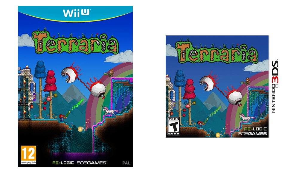 505 Games has shared the boxart for Terraria on Wii U and 3DS