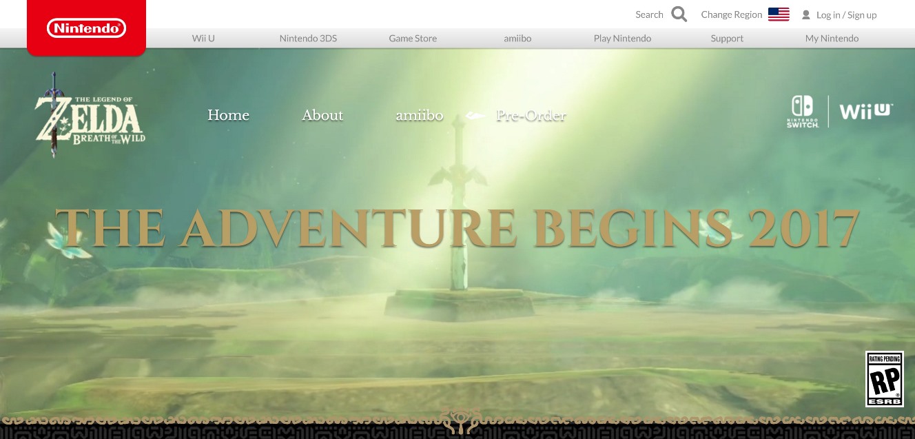 The Legend of Zelda: Breath of the Wild teaser site open